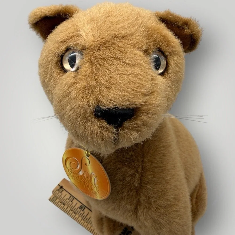 Toys R Us Soft Classics Vintage Brown Cat Plush Stuffed‎ Animal Realistic 13